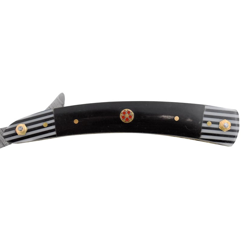 Old Ram Straight Razor | Straight Edge-Razor Sharp High Hardness Real Damascus Steel Cutthroat Straight Edge-Blade | Barber Razor (328) - Image 4